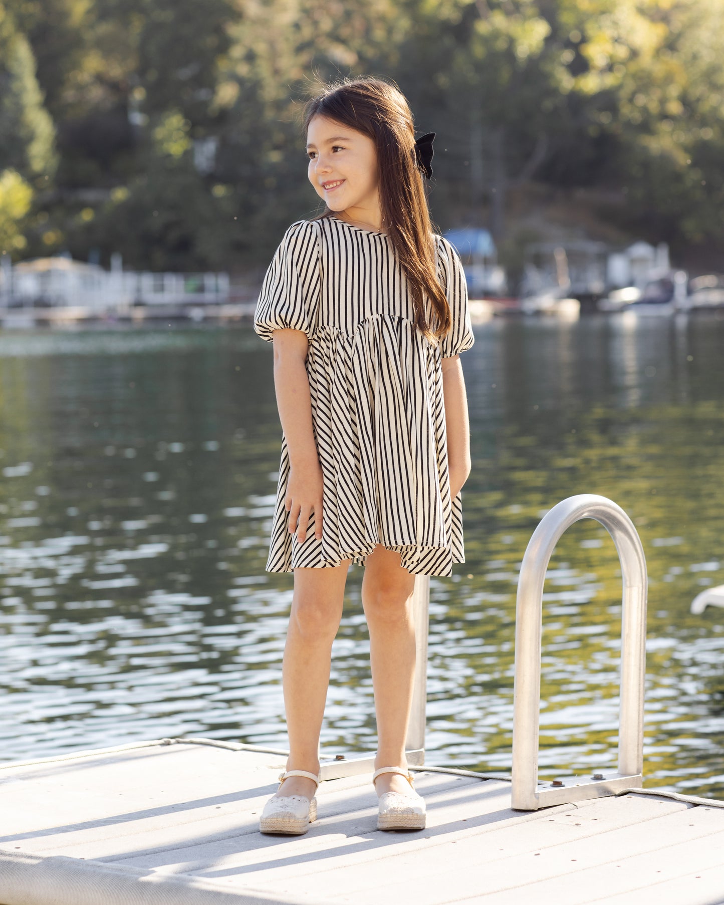 Wavy Stripe Rose Dress