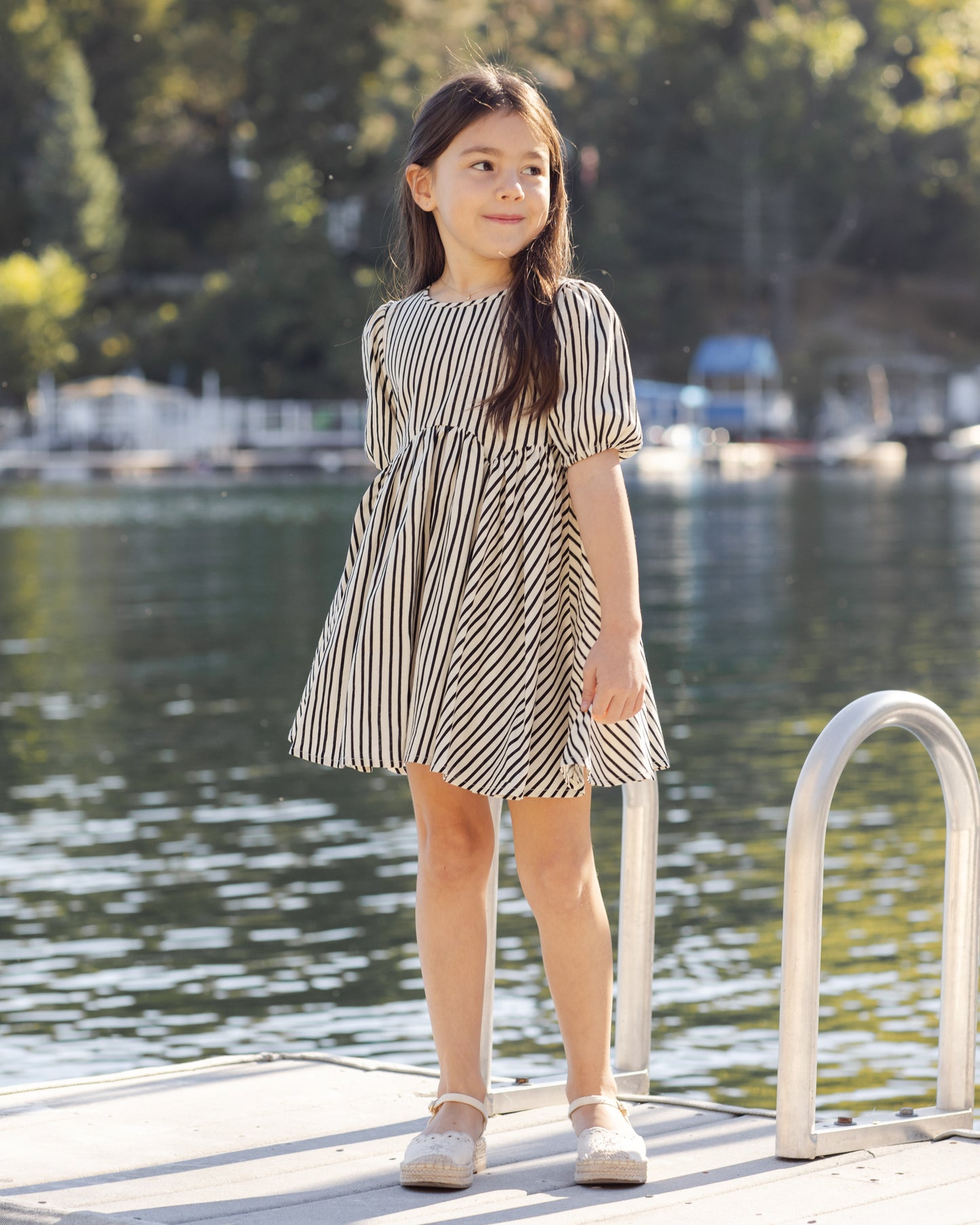 Wavy Stripe Rose Dress