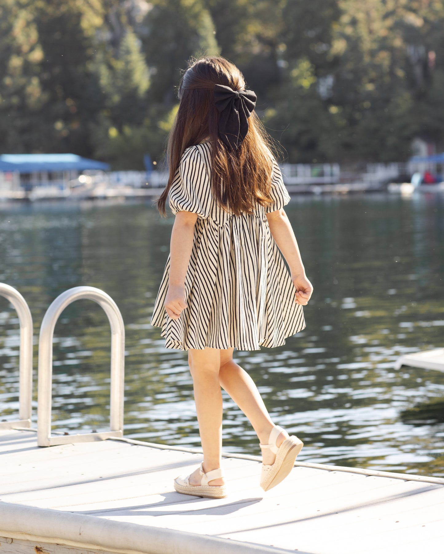 Wavy Stripe Rose Dress