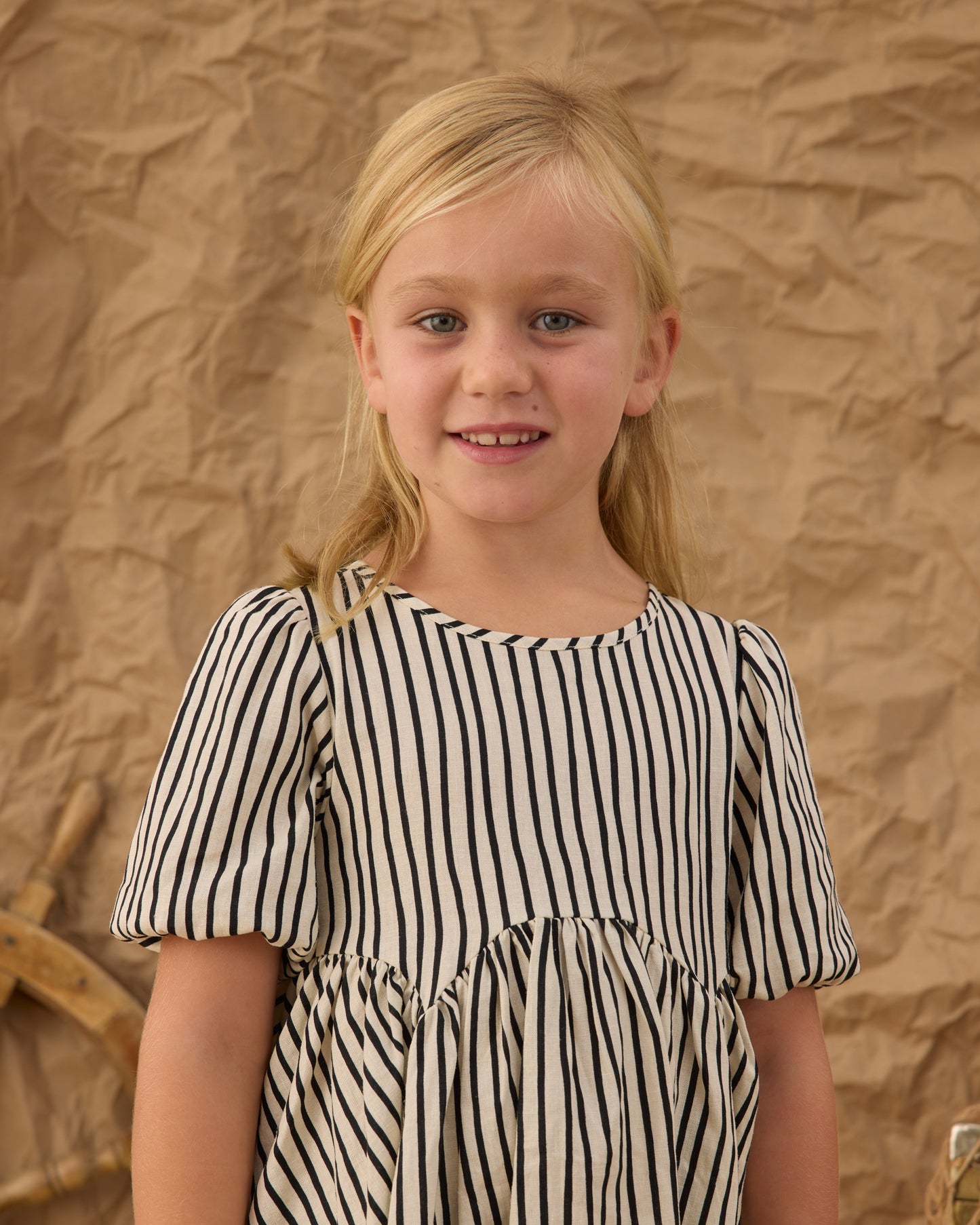 Wavy Stripe Rose Dress