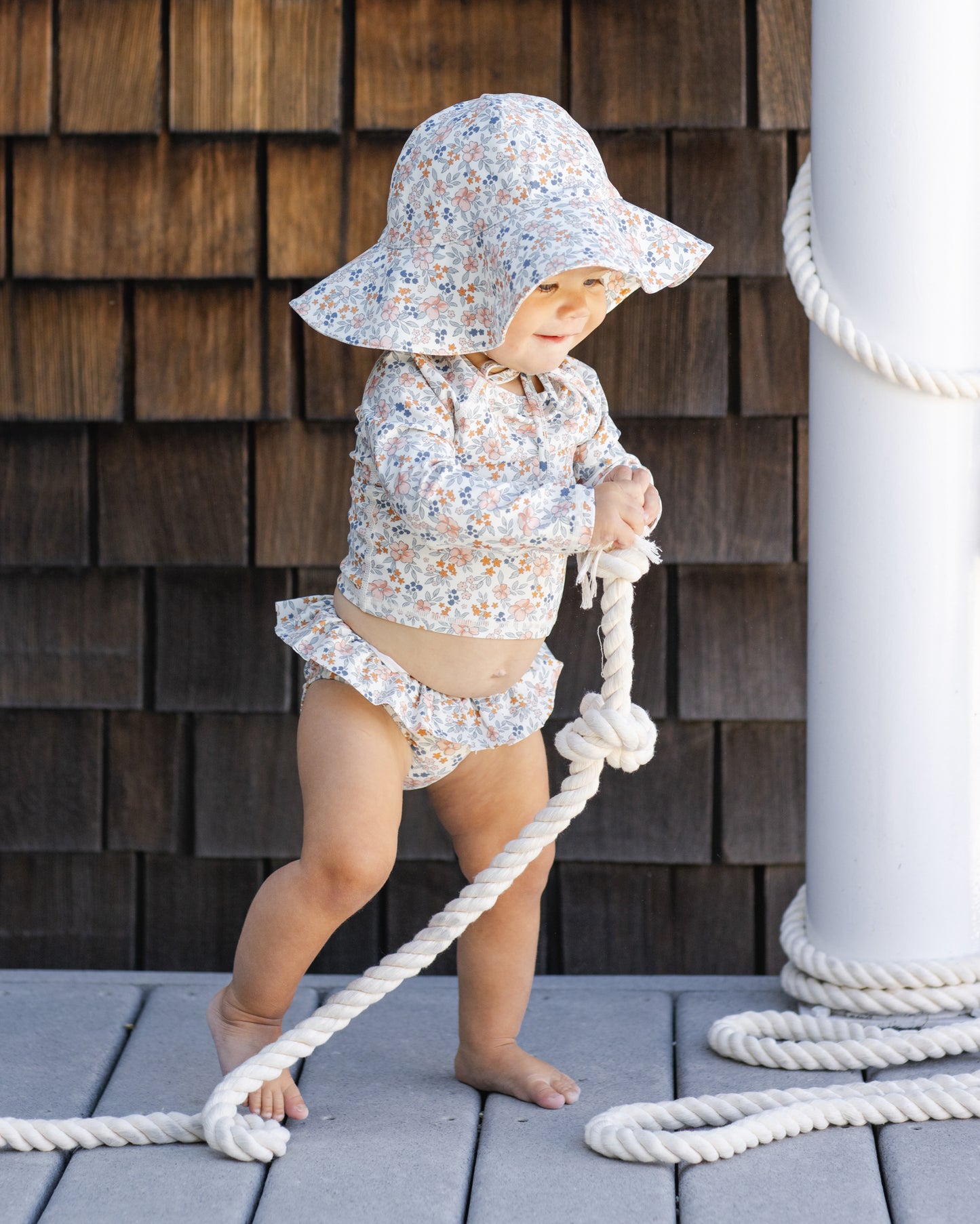 Girls Flower Field Rashguard Set