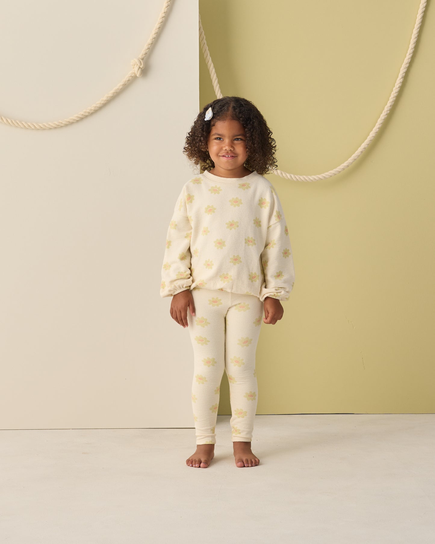 Yellow Daisy Spongey Knit Set