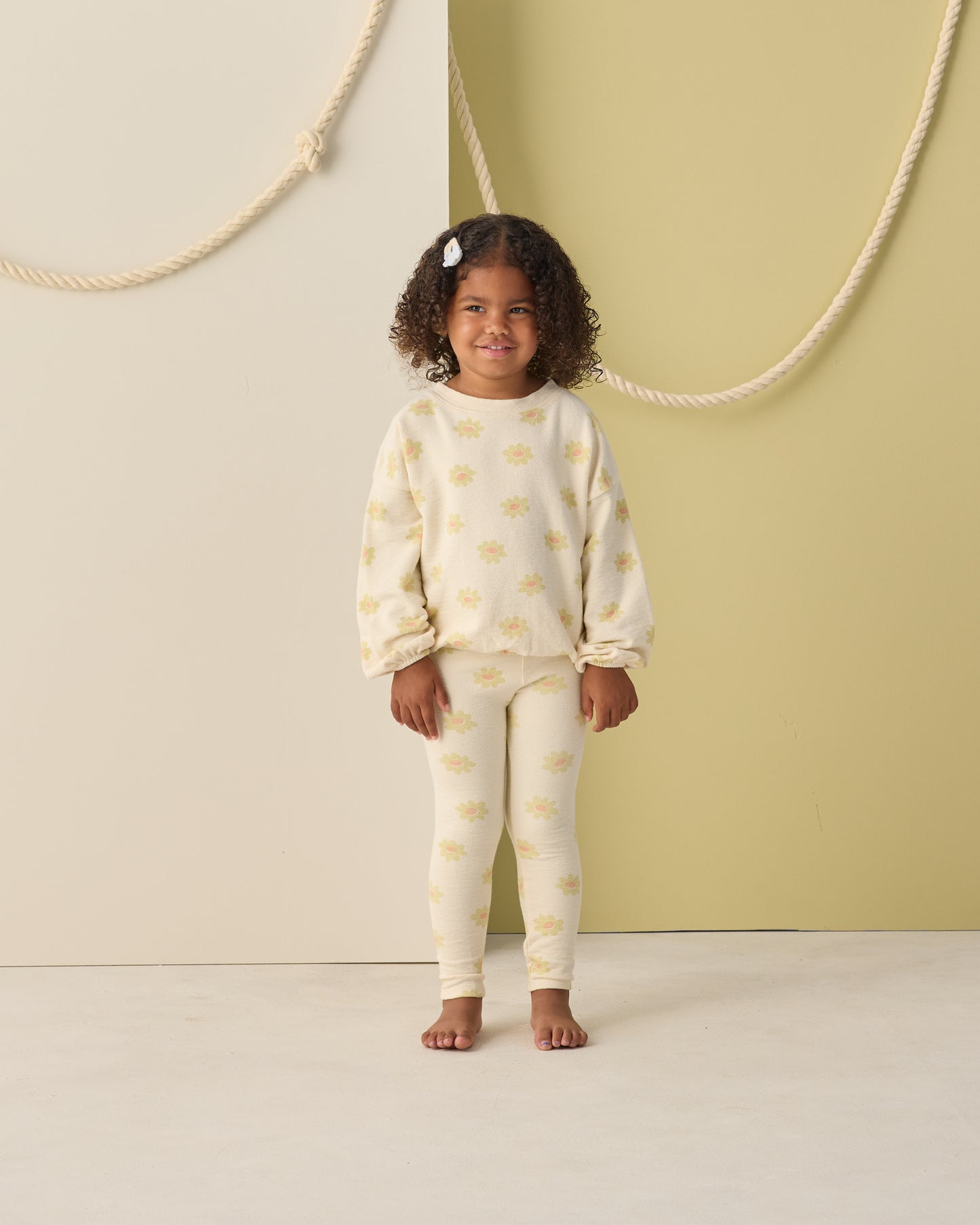 Yellow Daisy Spongey Knit Set