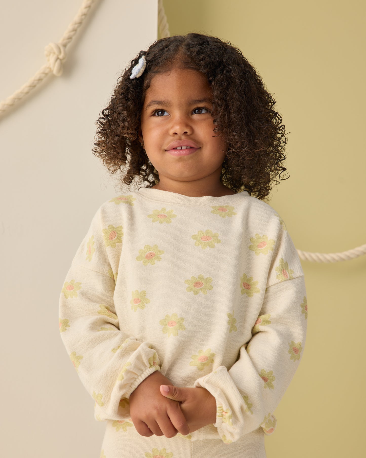 Yellow Daisy Spongey Knit Set