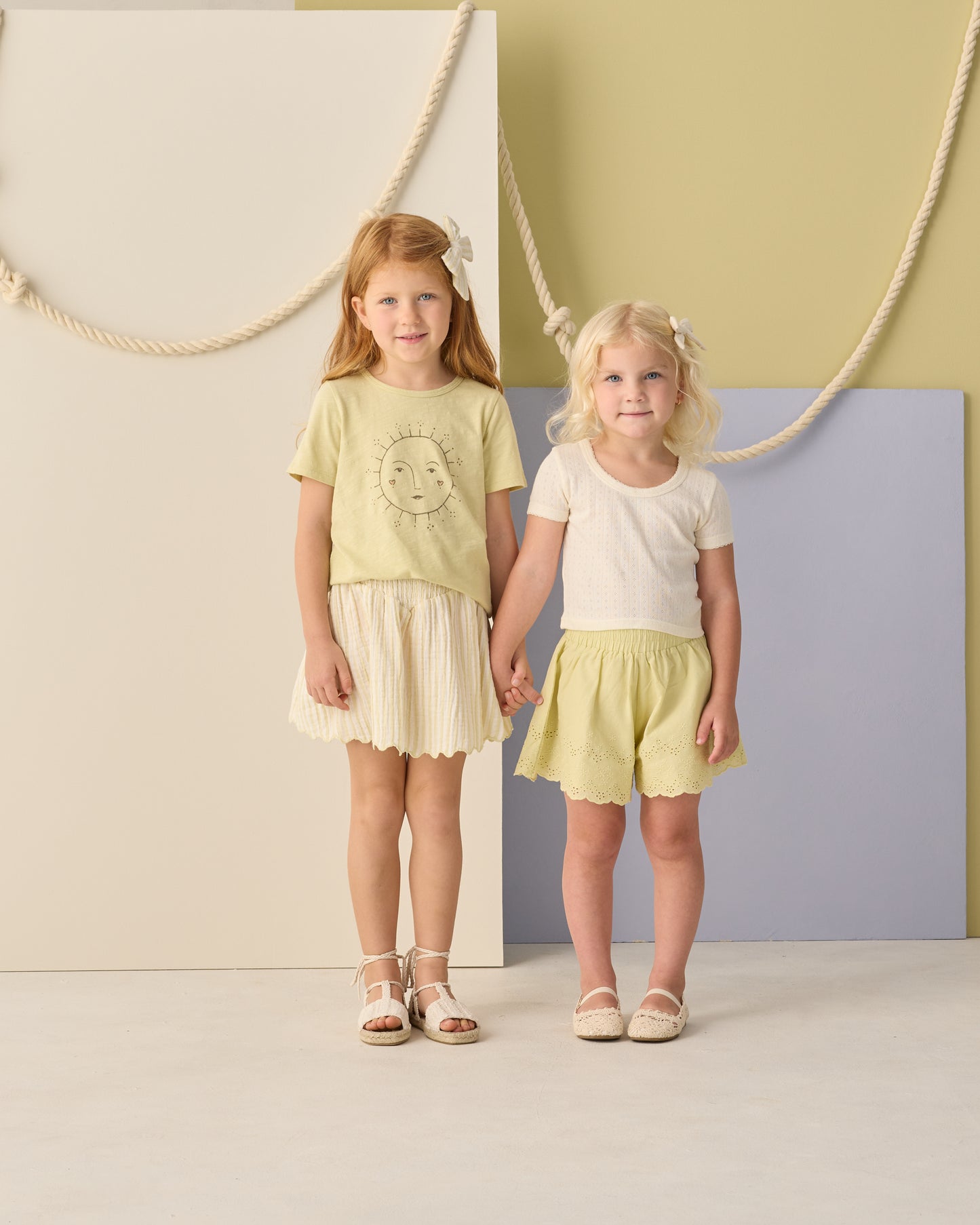 Smocked Citron Stripe Skirt