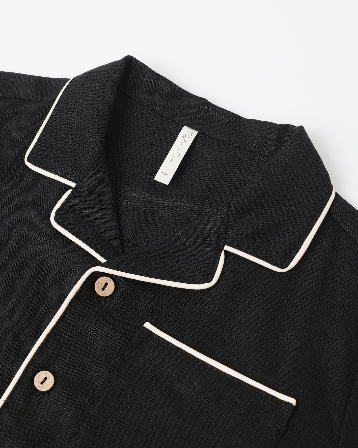 Black Lapel Collared Shirt