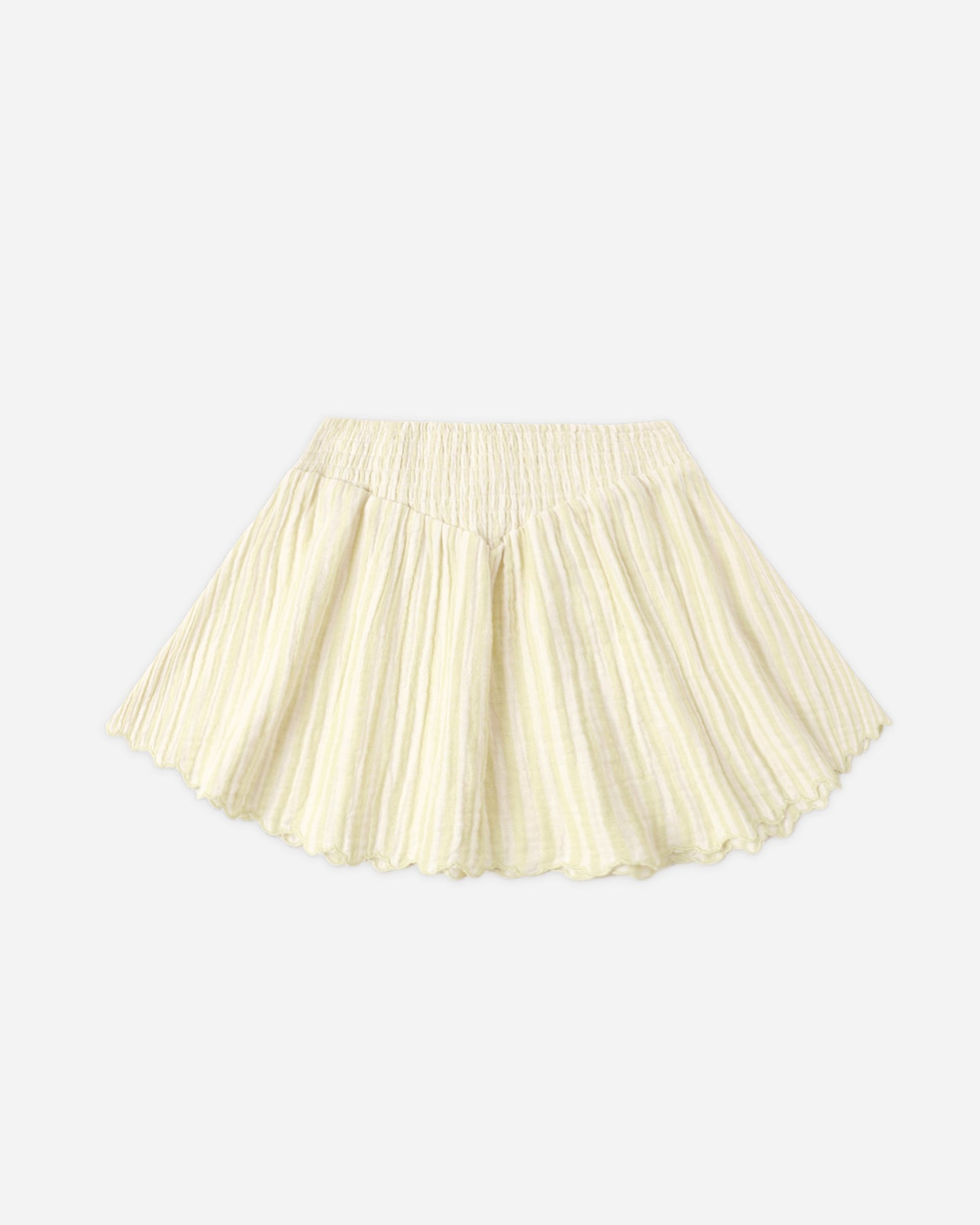 Smocked Citron Stripe Skirt