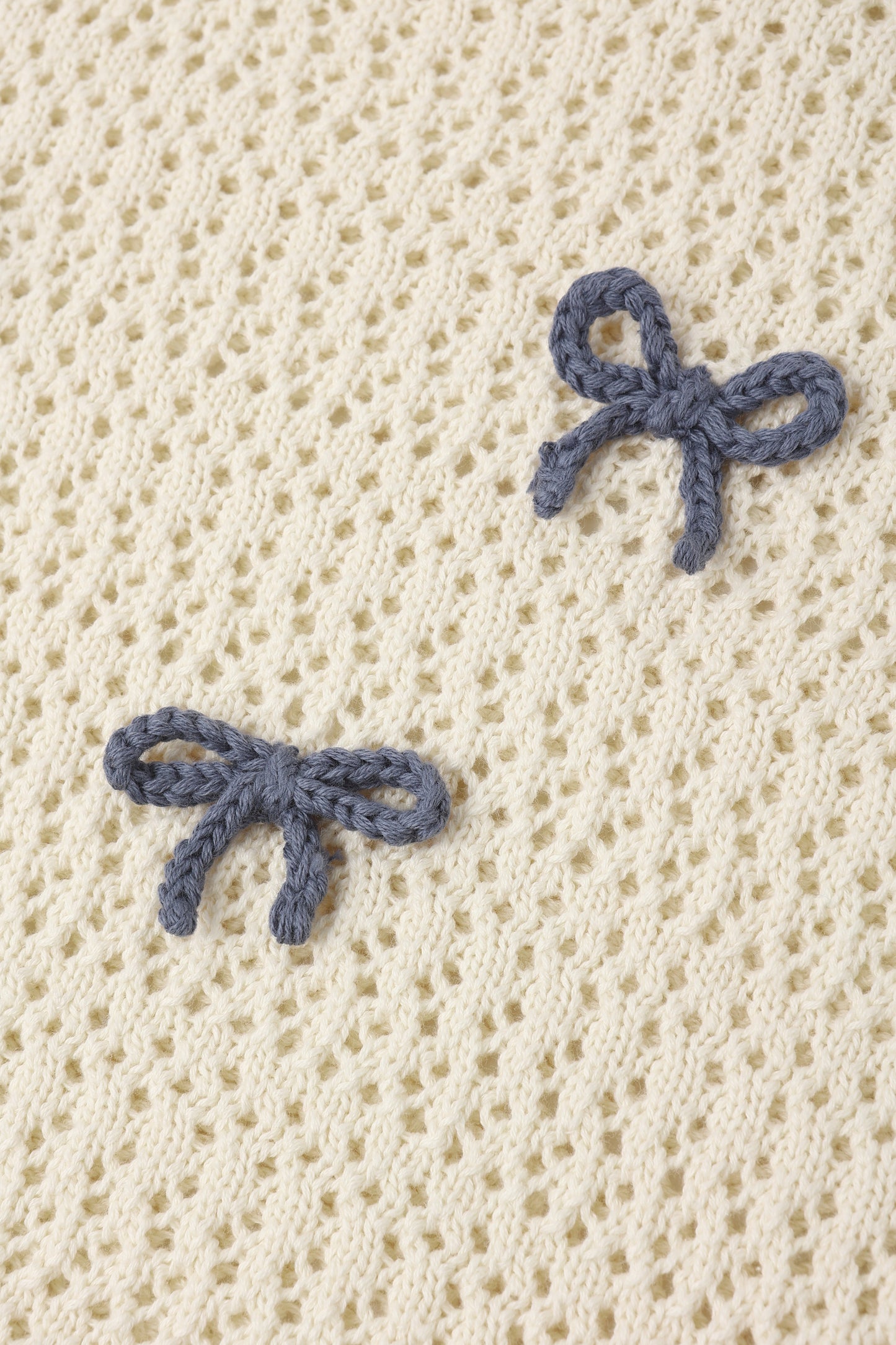 Crochet Knit Bows Pullover