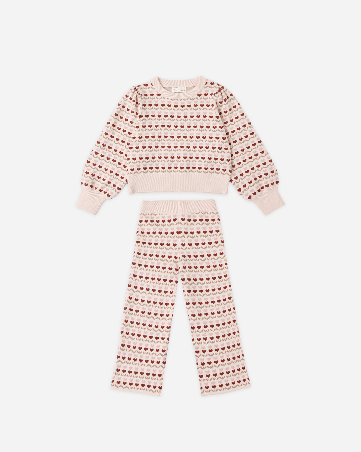 Ruby Hearts Jacquard Knit Set
