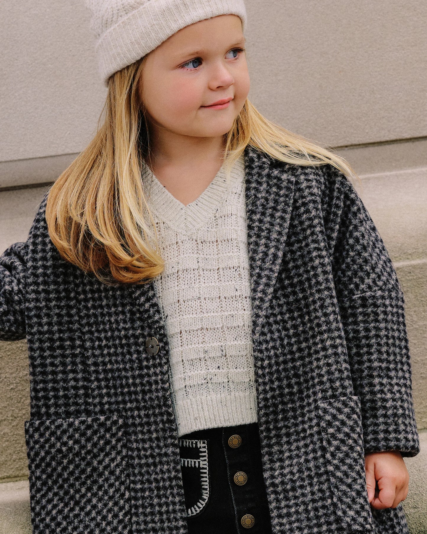 Micro Check Longline Coat