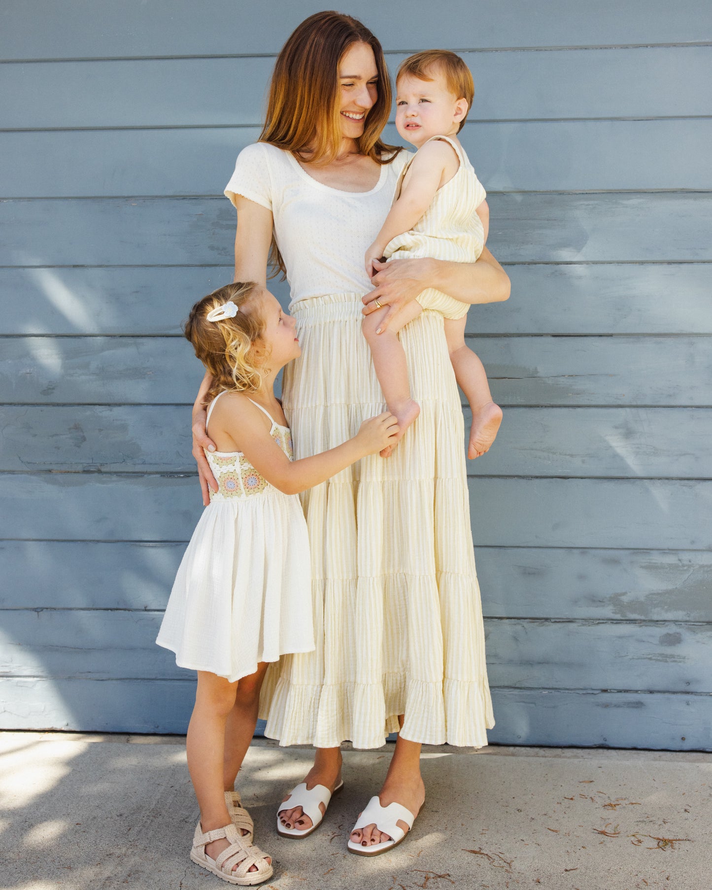 Citron Daisy Check Crochet Dress