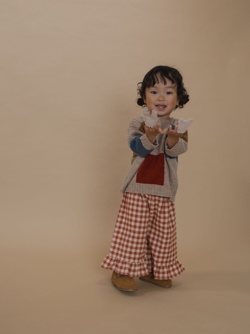 Paprika Gingham Frill Culottes