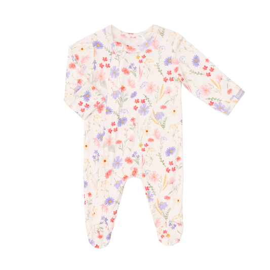 Flowers On Cream Footie