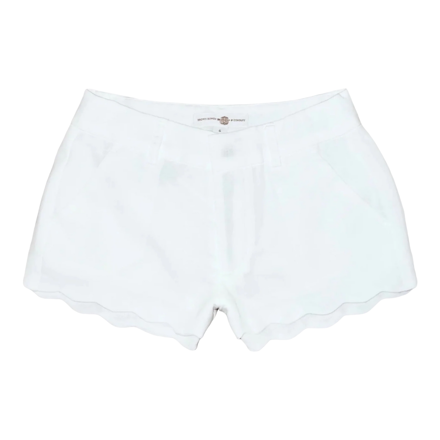 Scalloped Shorts White