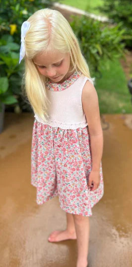 Yoke Pink Floral Dress