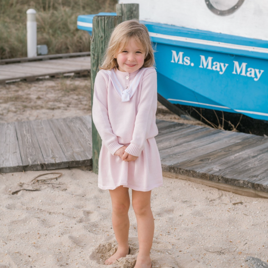 Pink and White Sailor Sweater