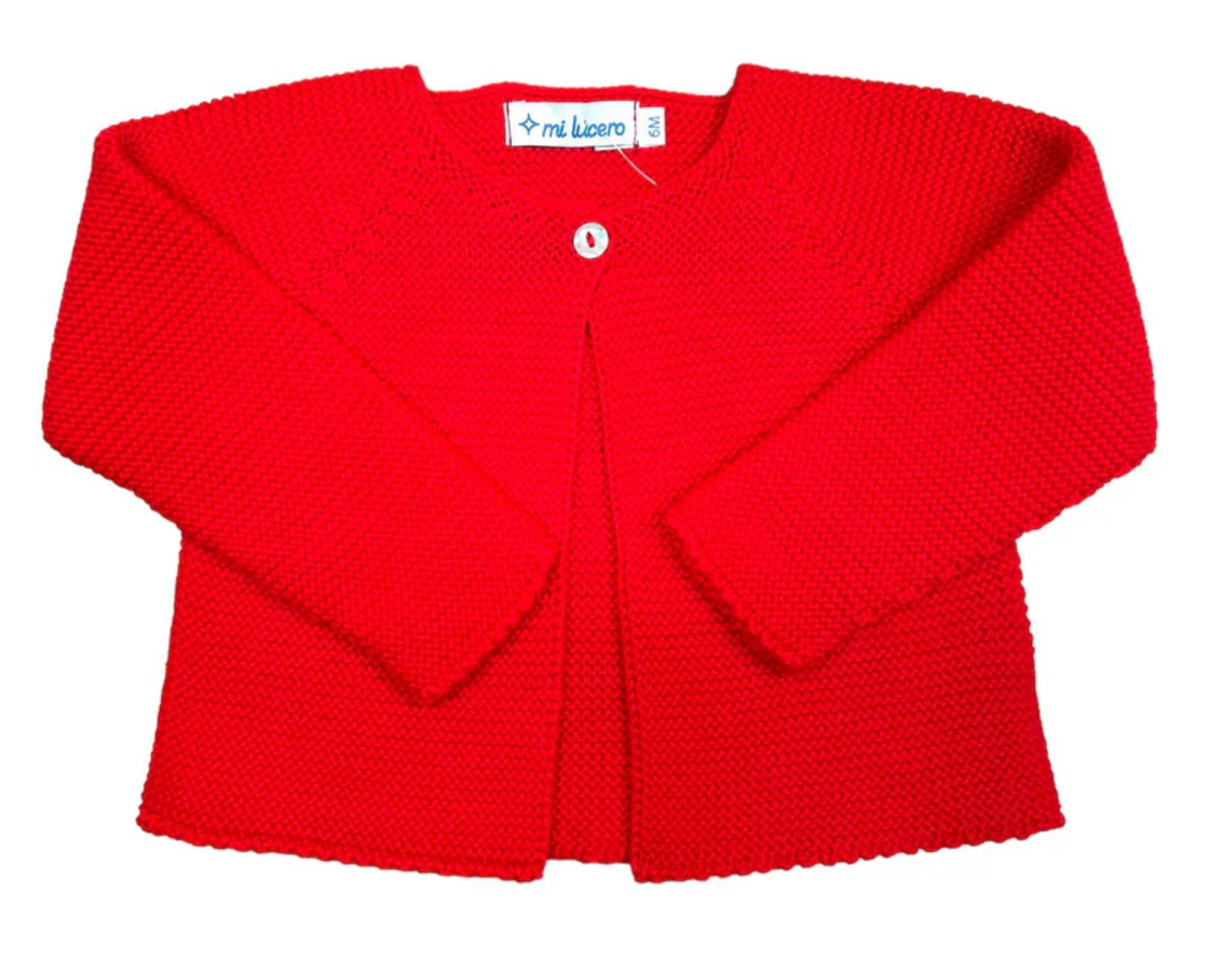 Red One-Button Cardigan