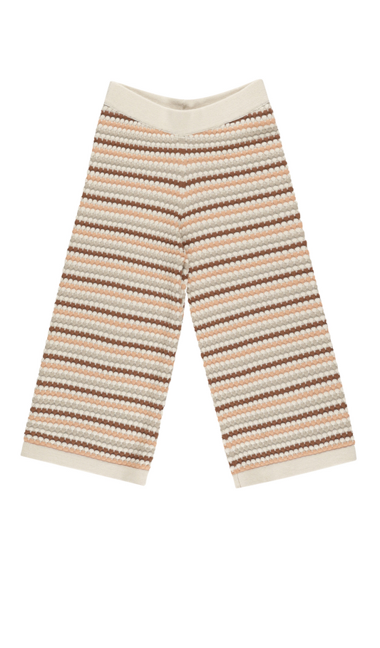 Honeycomb Stripe Knit Wide Leg Pant