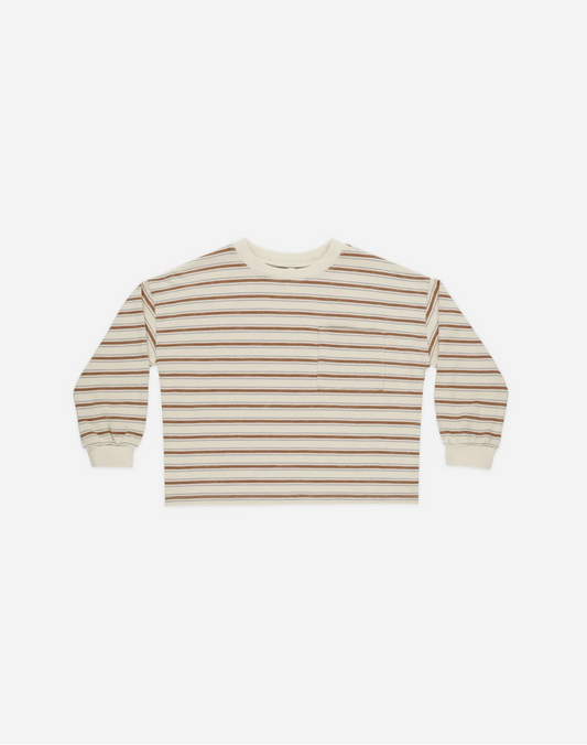 Relaxed L/S Saddle Stripe Tee