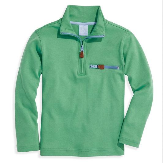 Pima Green Half Zip Pullover