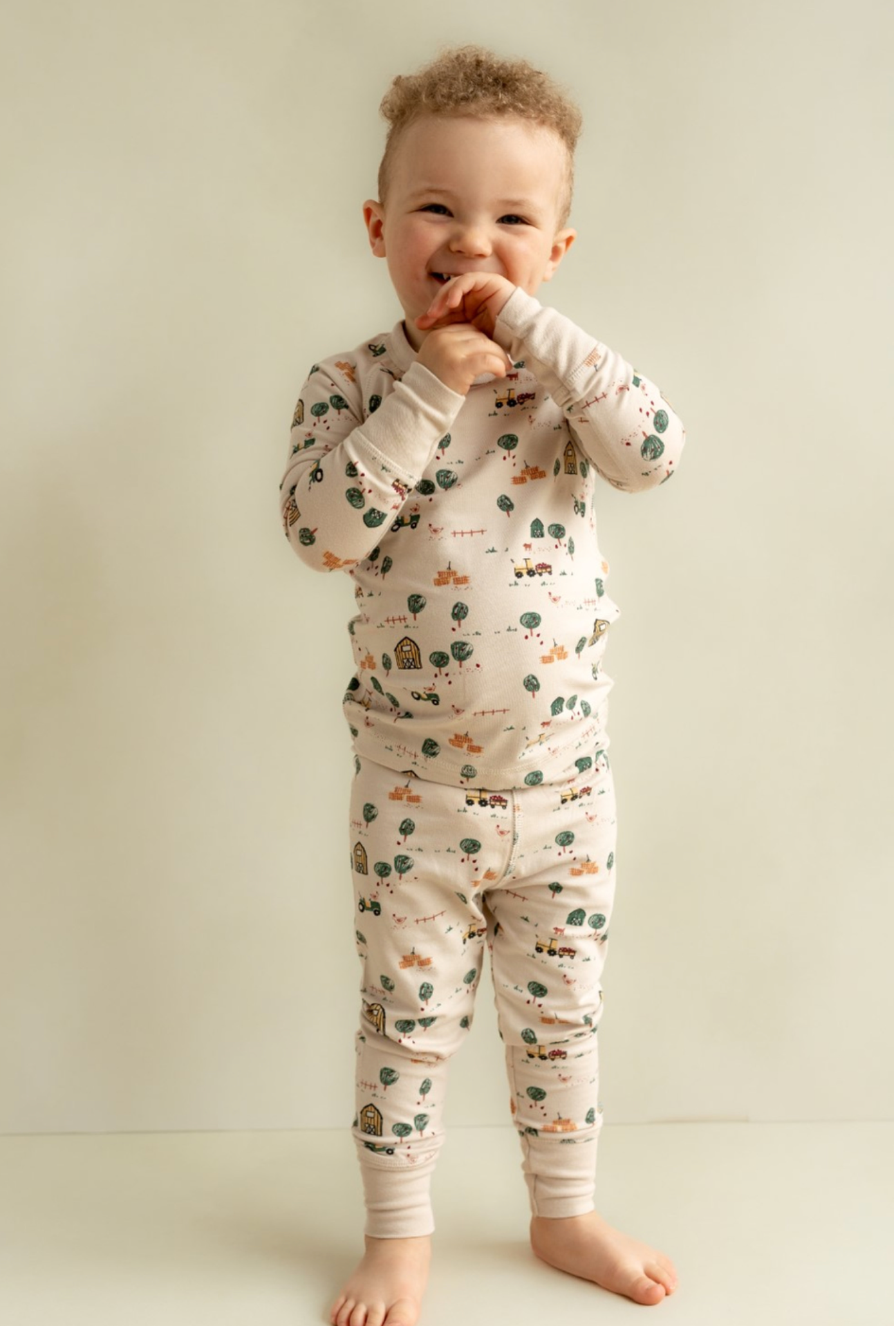 Farm on Beige Pajama