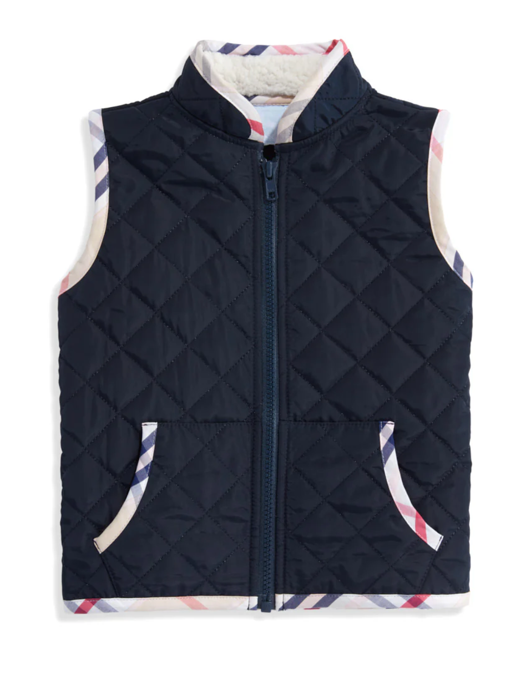 Printed Trim Puffer Vest