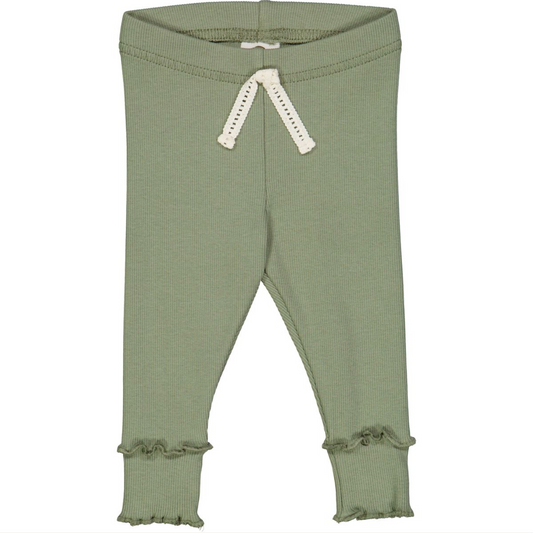 Cozy Me Green Rib Leggings