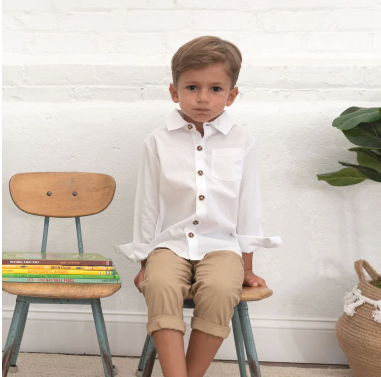 Perry Poplin Buttondown in Angel White