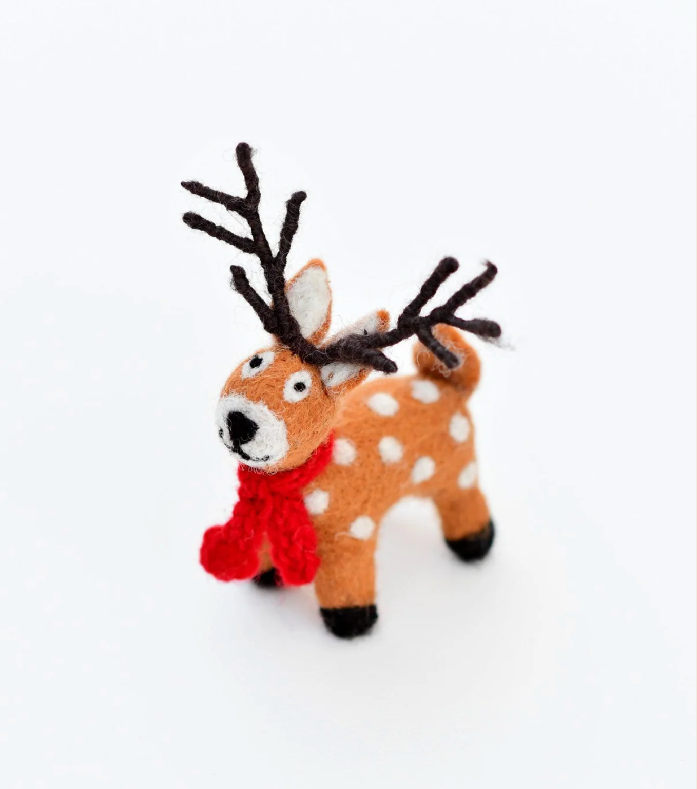 Felt Reindeer with Red Scarf