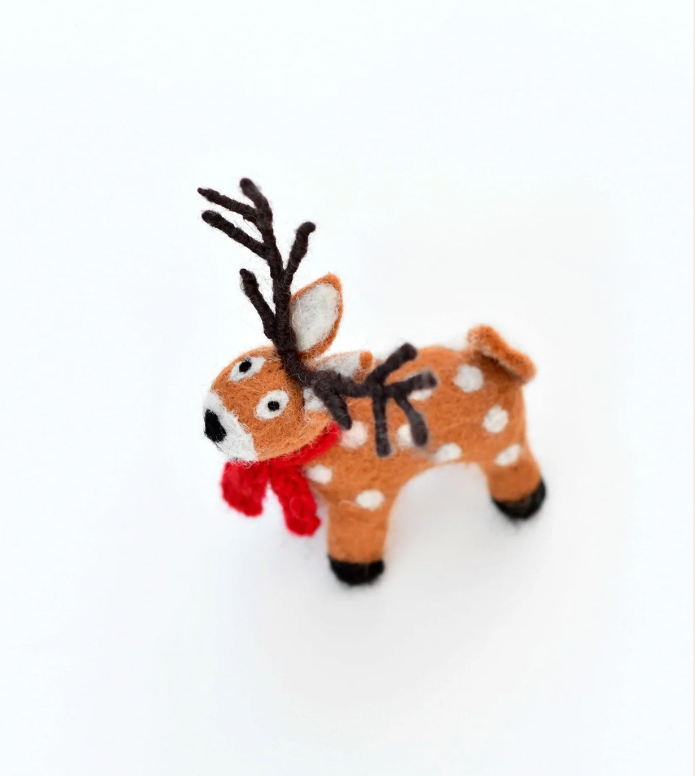 Felt Reindeer with Red Scarf