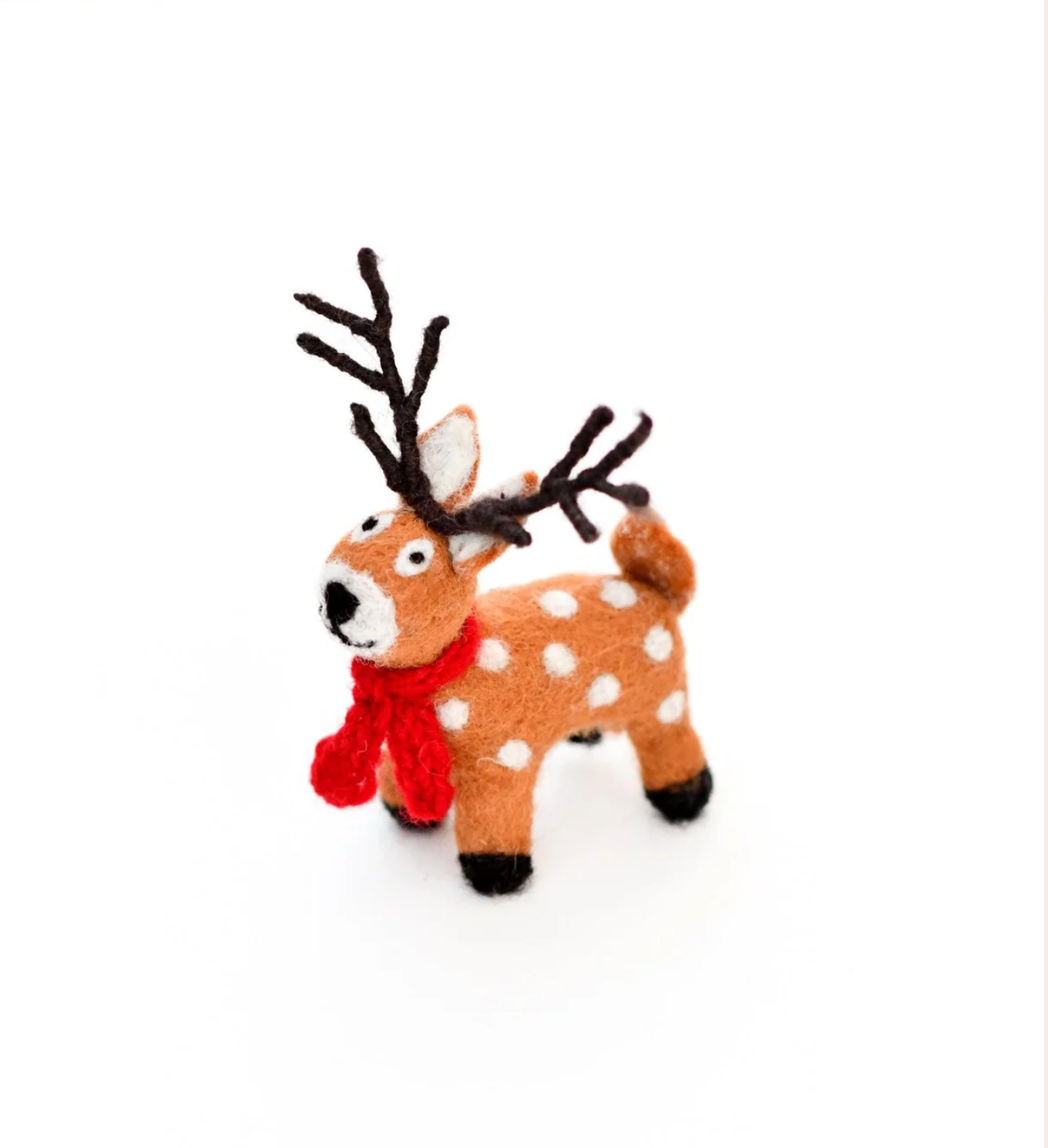 Felt Reindeer with Red Scarf