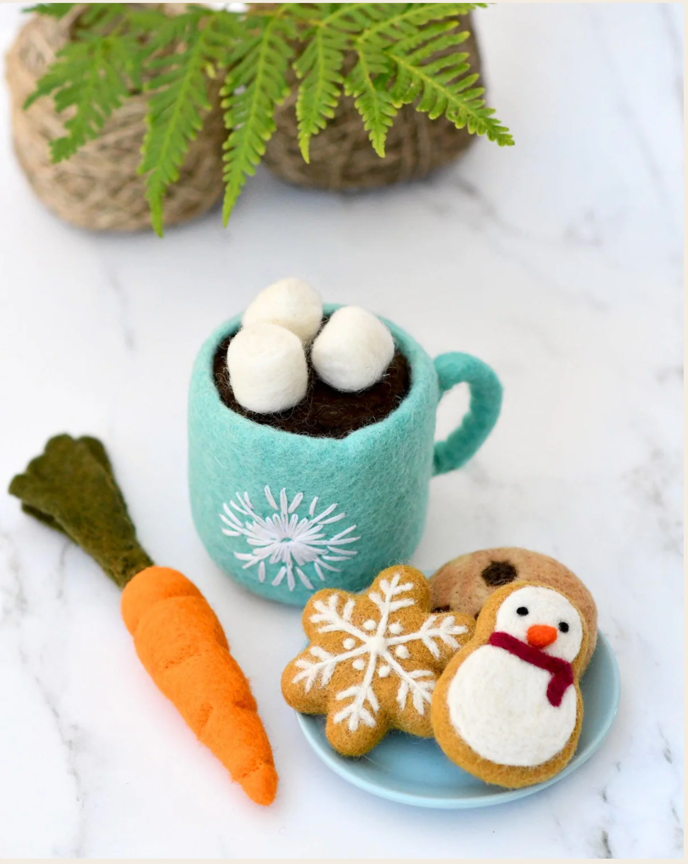 Santa's Snacks with Blue Hot Chocolate Cup