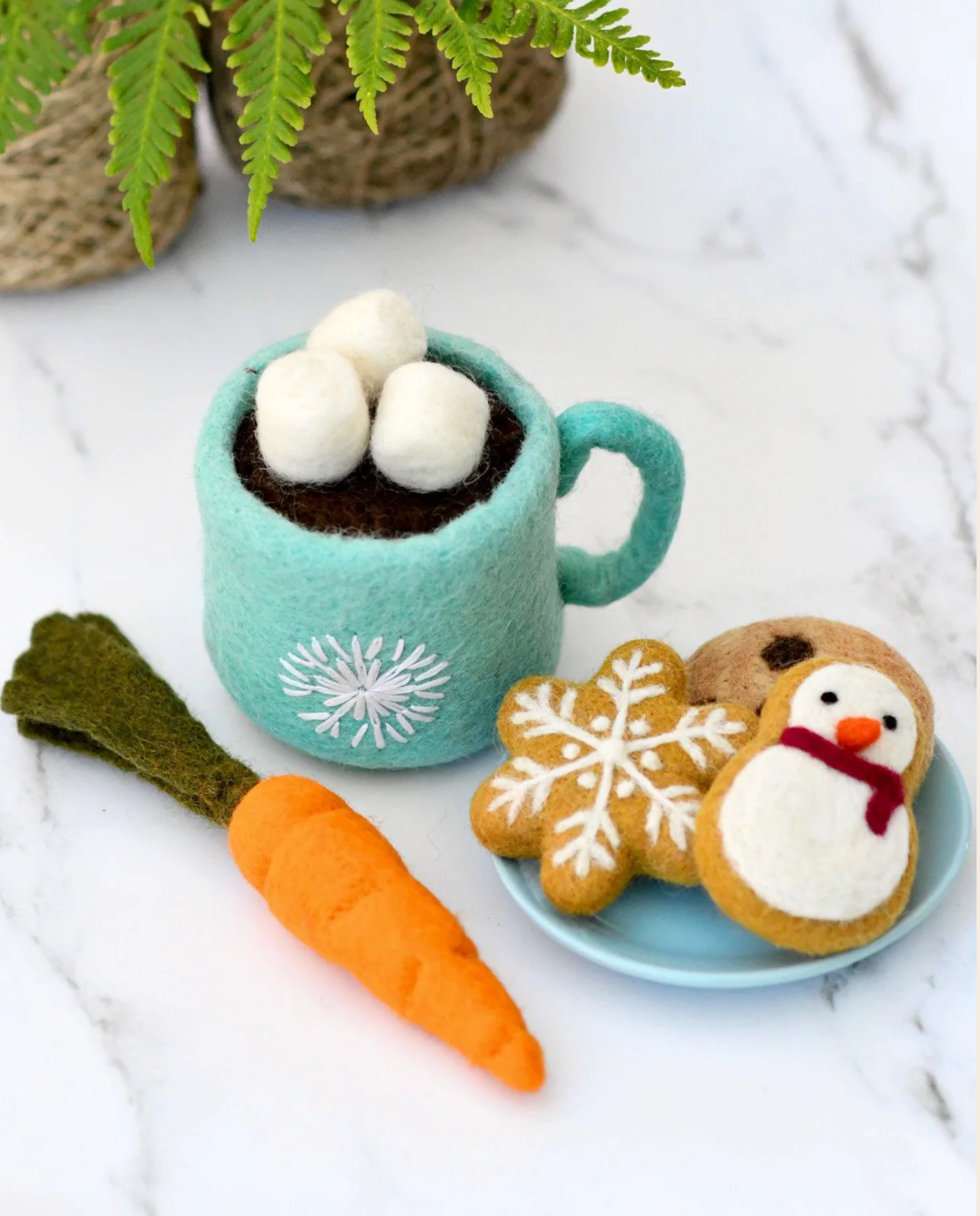 Santa's Snacks with Blue Hot Chocolate Cup