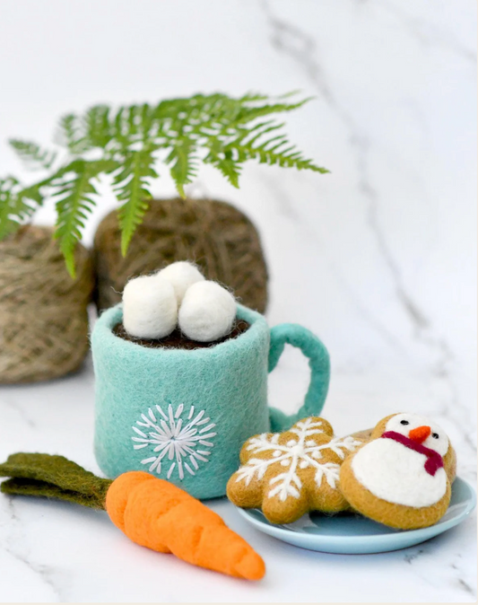 Santa's Snacks with Blue Hot Chocolate Cup