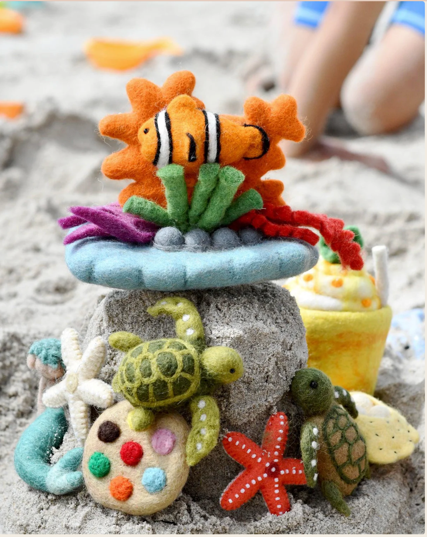 Felt Coral Reef with Clownfish