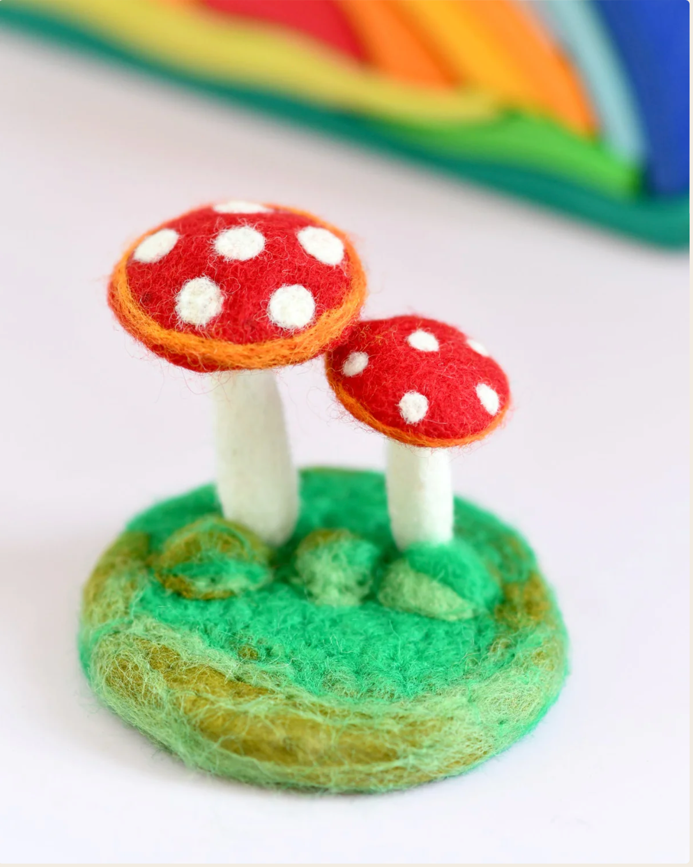 Felt Red Mushroom Toadstools