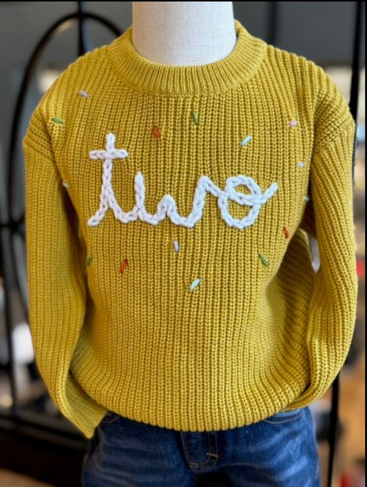 "TWO" Birthday Sweater