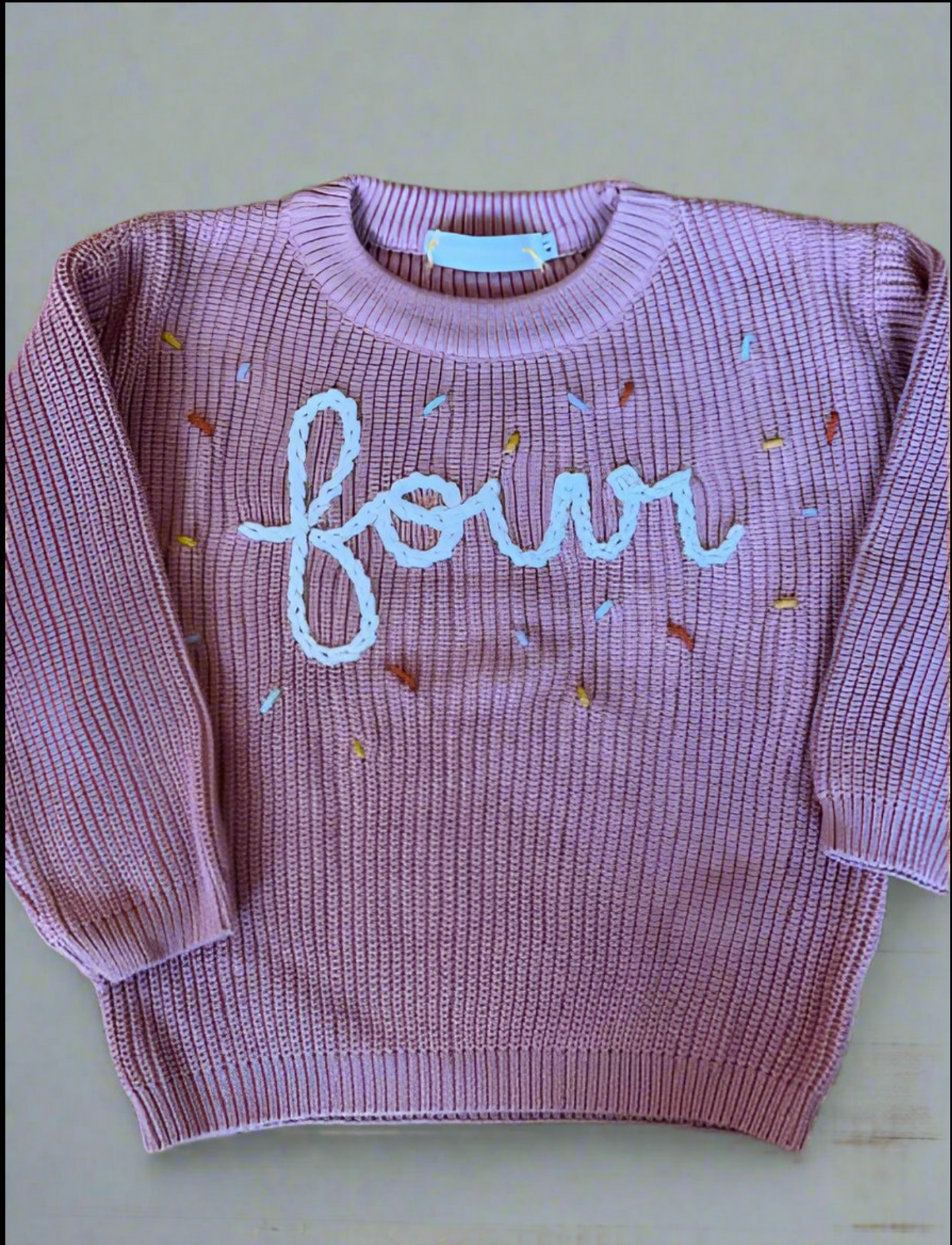 "FOUR" Birthday Sweater