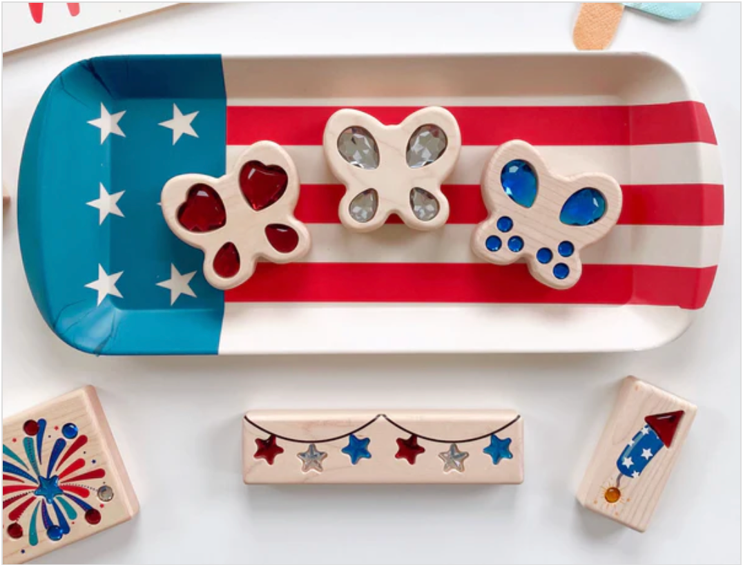 LIMITED! Patriotic Banner Gem Block Set