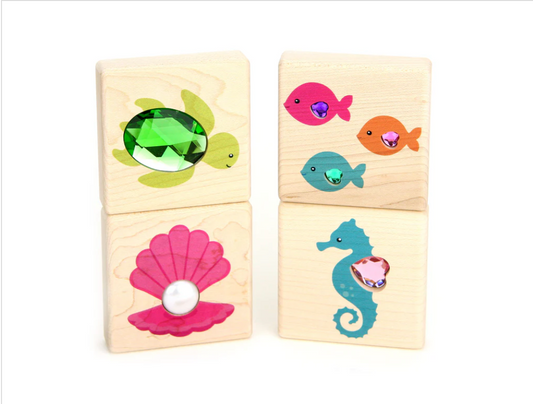 LIMITED! Sea Friends 4 Pc Gem Block Set