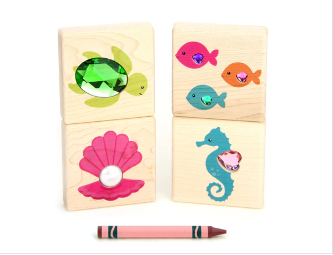 LIMITED! Sea Friends 4 Pc Gem Block Set