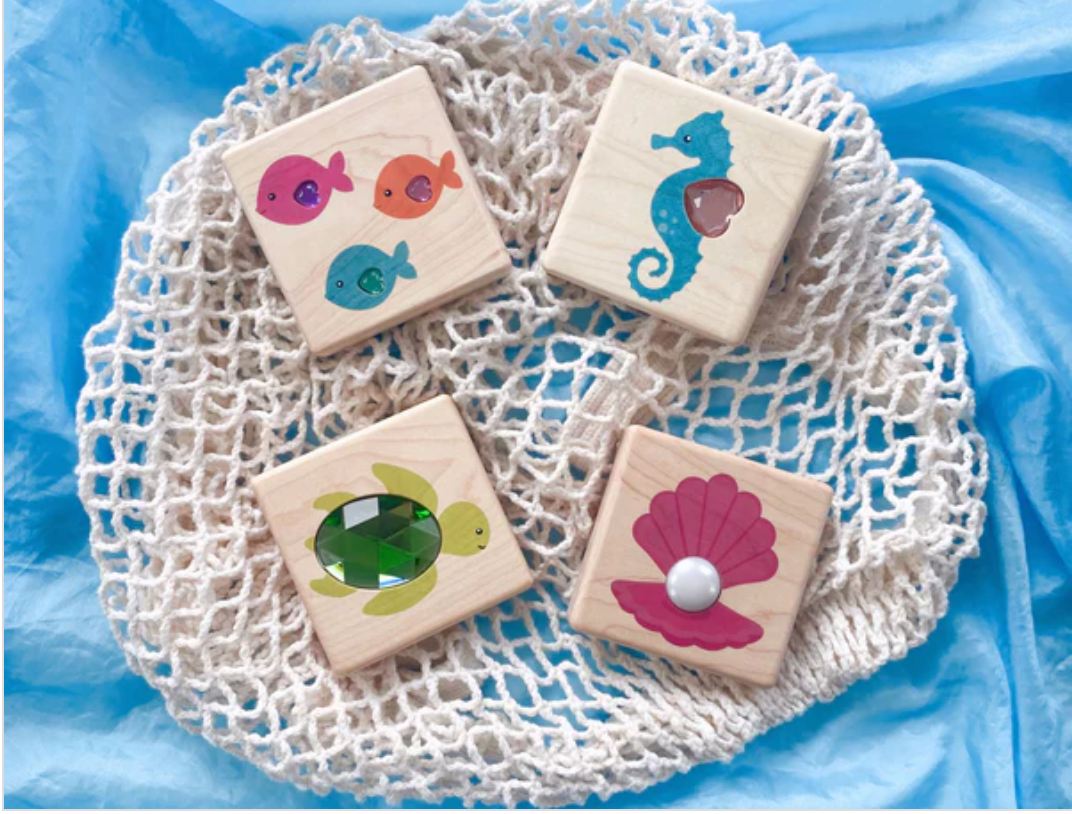 LIMITED! Sea Friends 4 Pc Gem Block Set