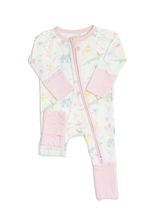 Birthday Zoo Animals Convertible Romper