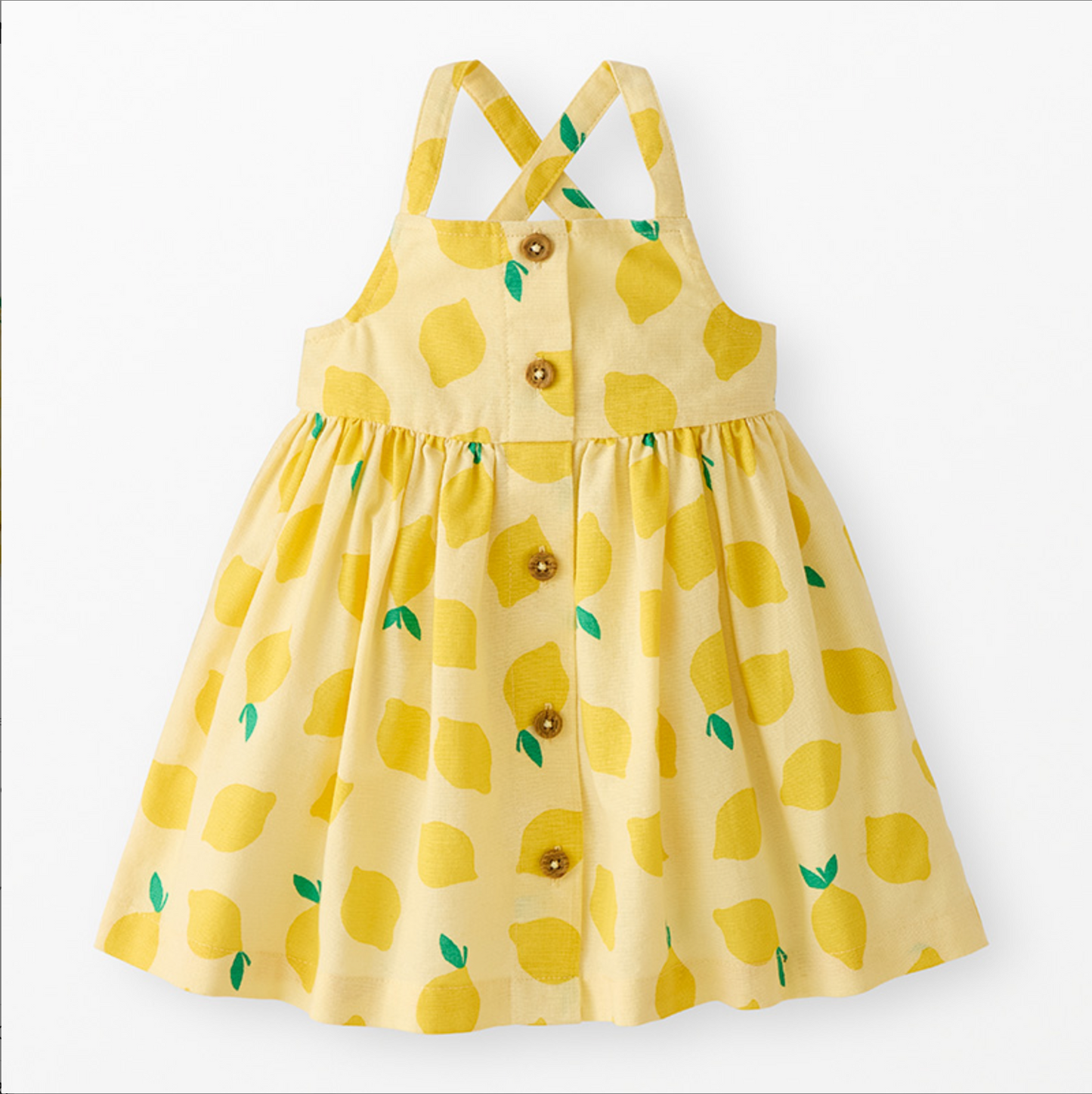 Tossed Lemon Button Front Dress