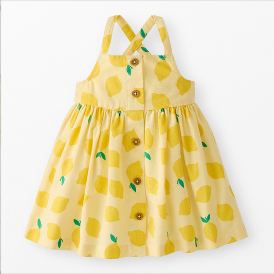 Tossed Lemon Button Front Dress