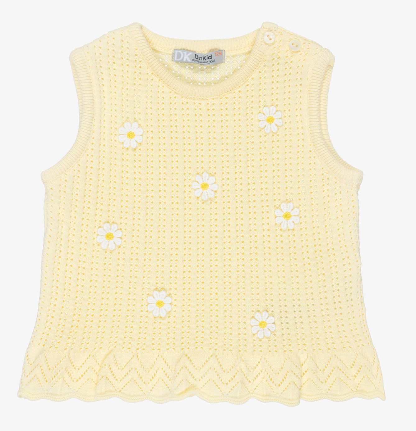 DK302 Yellow Knit Daisy Top