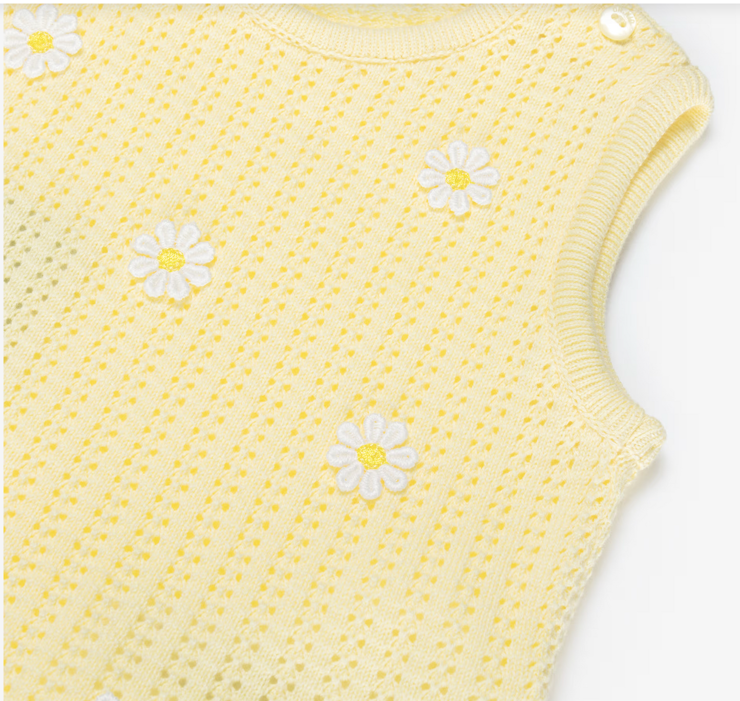 DK302 Yellow Knit Daisy Top