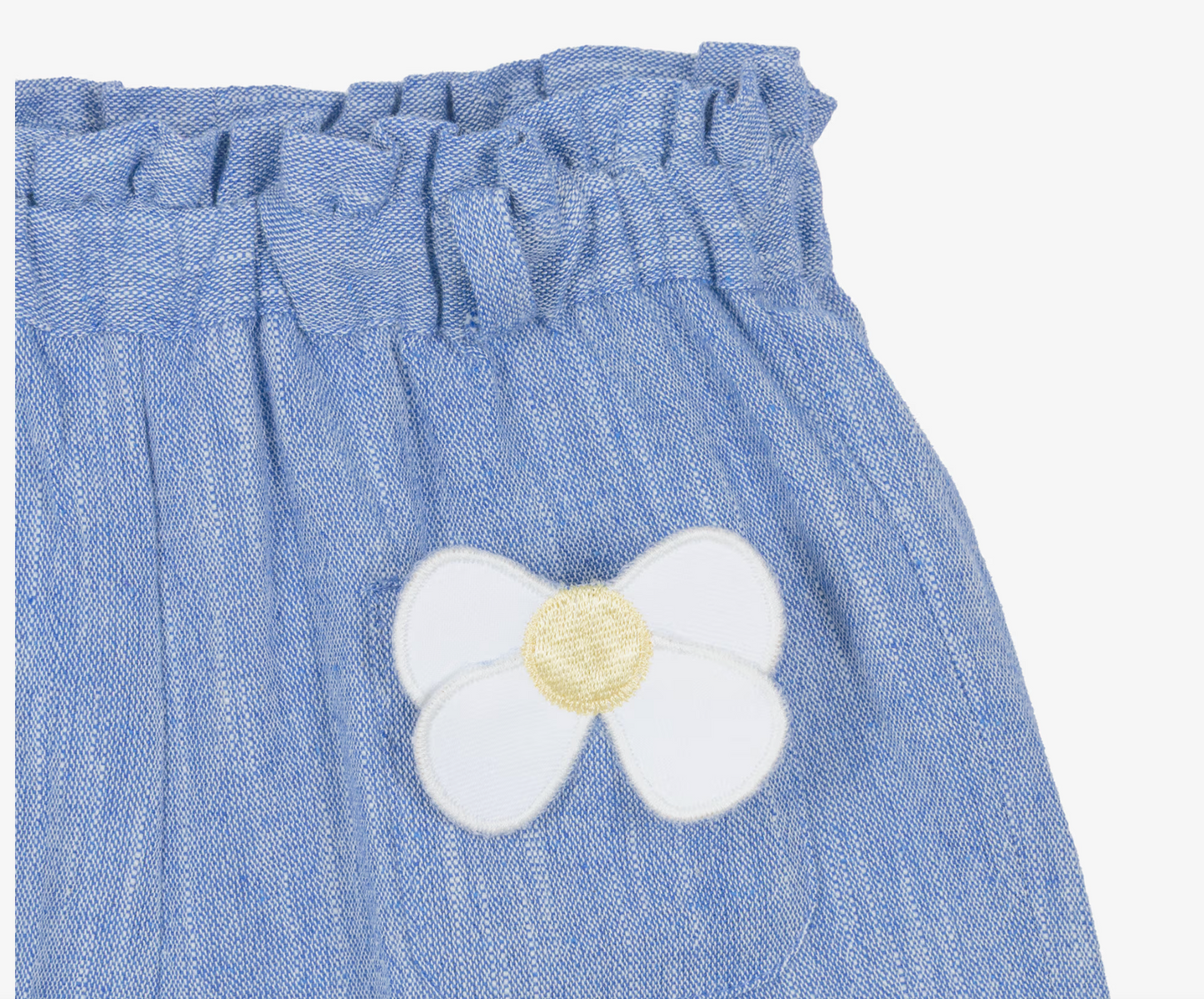 DK 311 Blue Marl Shorts With Daisy Appliques