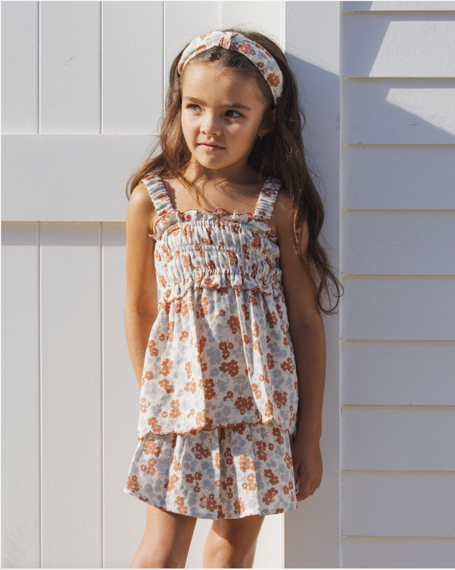 Americana Floral Smocked Tank