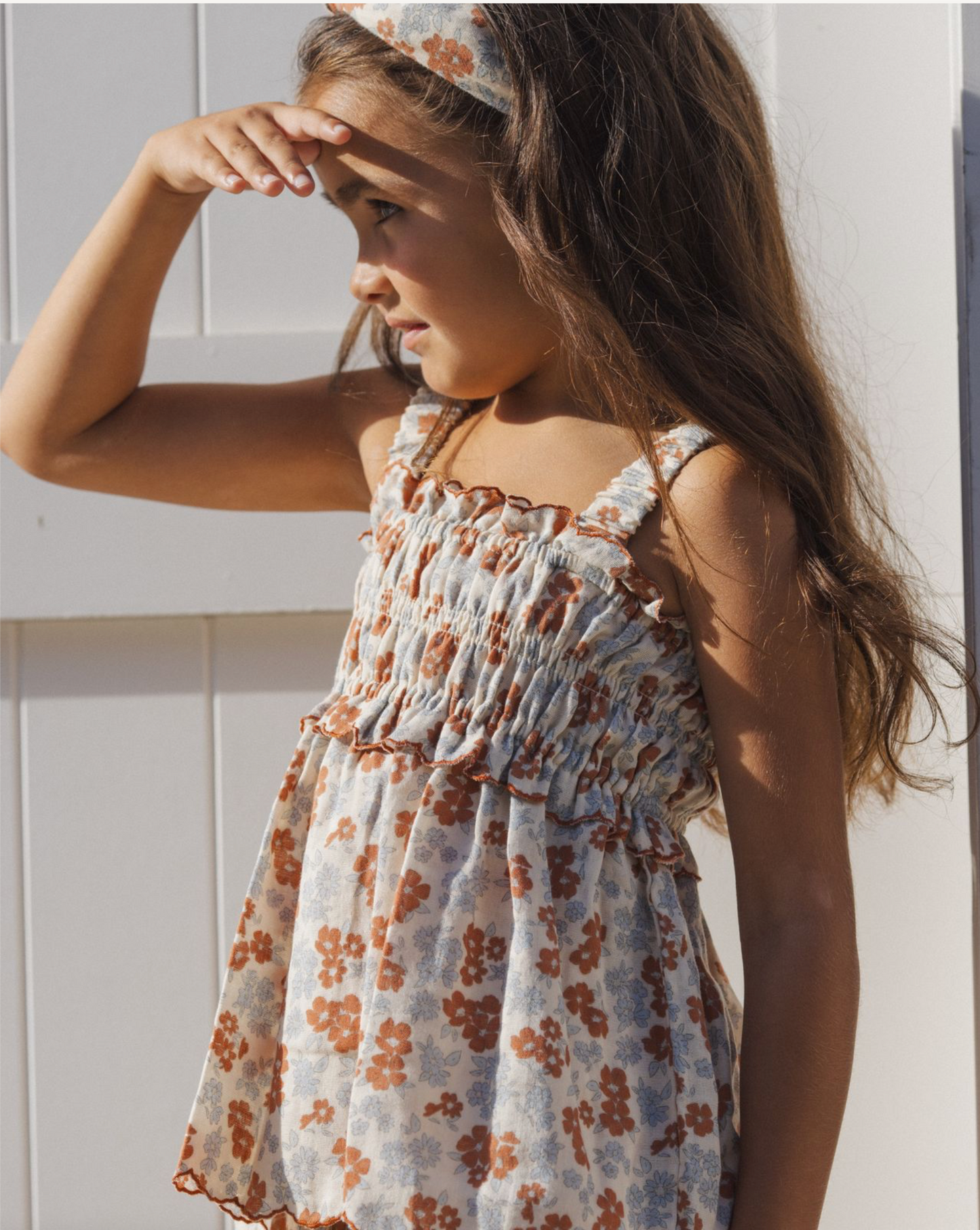 Americana Floral Smocked Tank